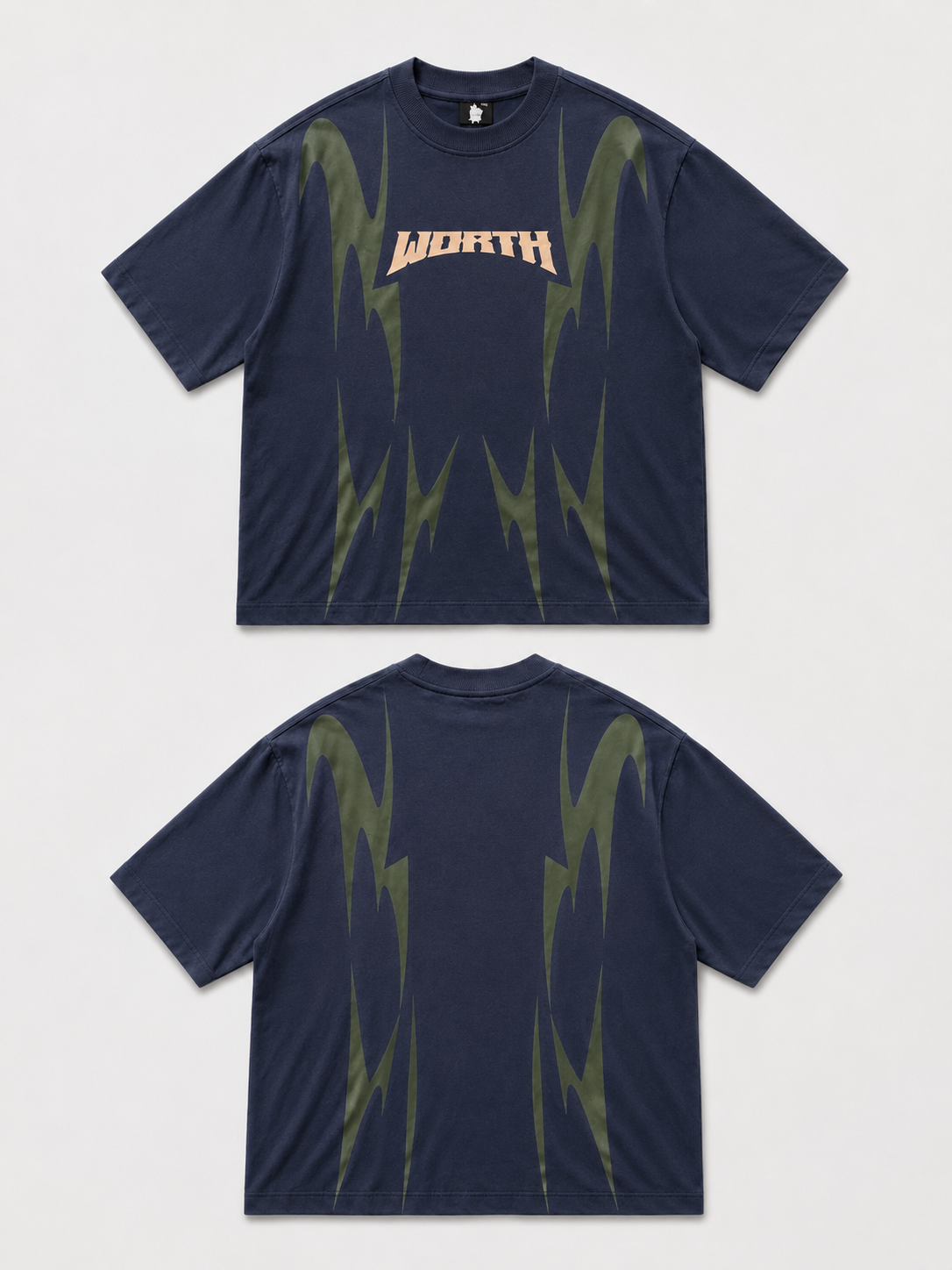 Thunder Claw Royal Blue Oversized Graphic T-Shirt