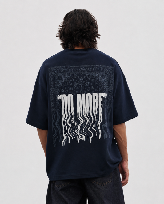 Rugged Dreams  Navy Oversized Graphic T-Shirt