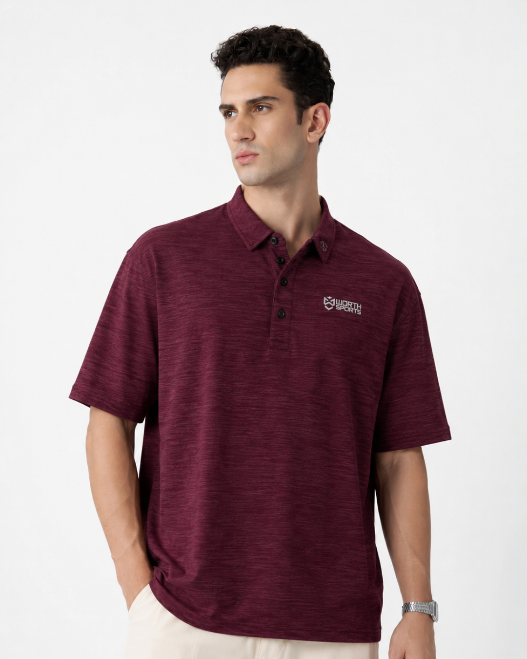 Worth Activewear Polo Maroon