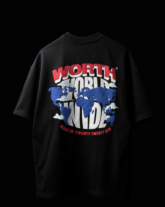Worth World Wide Black Summer Oversized T-Shirt