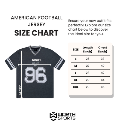 Worth American Football Jersey Gray