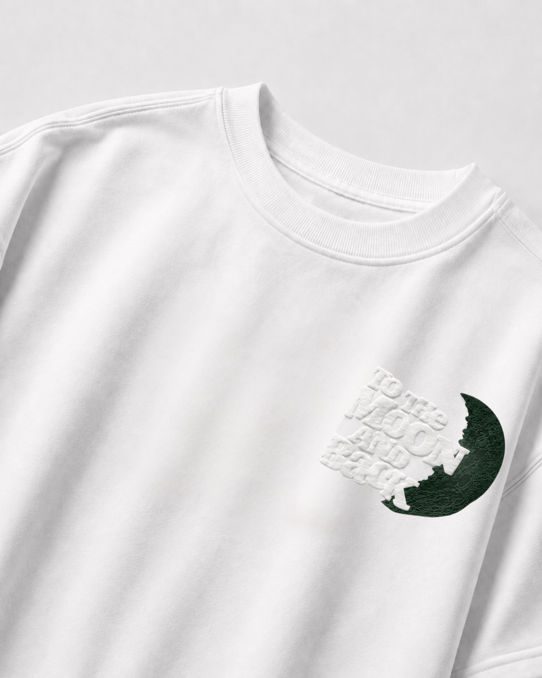 To The Moon & Back White Oversized Graphic T-Shirt