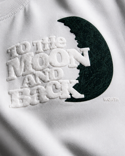 To The Moon & Back White Oversized Graphic T-Shirt