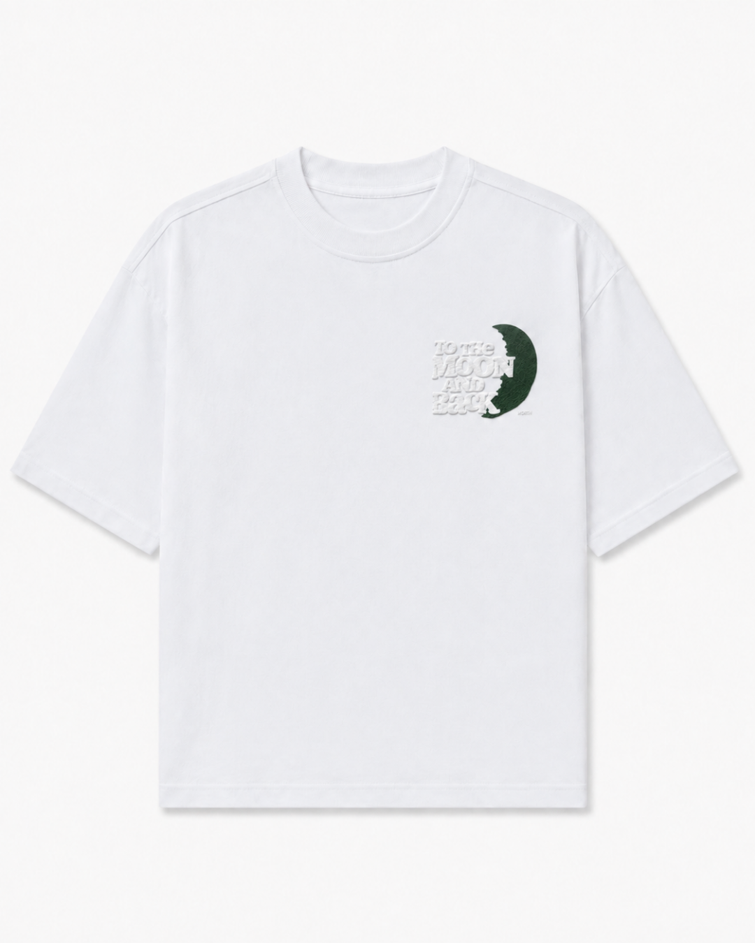 To The Moon & Back White Oversized Graphic T-Shirt