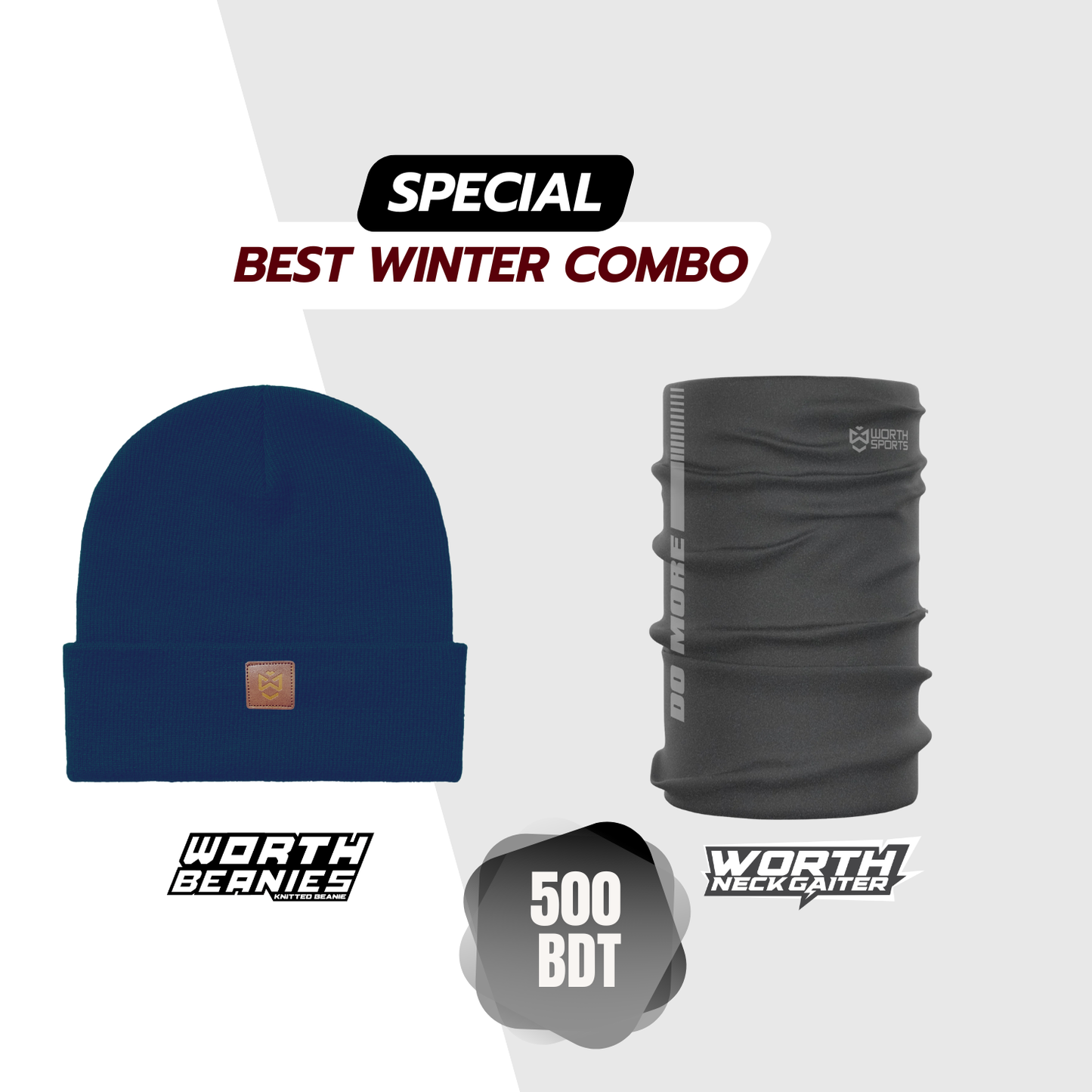 Navy Blue Beanie Combo