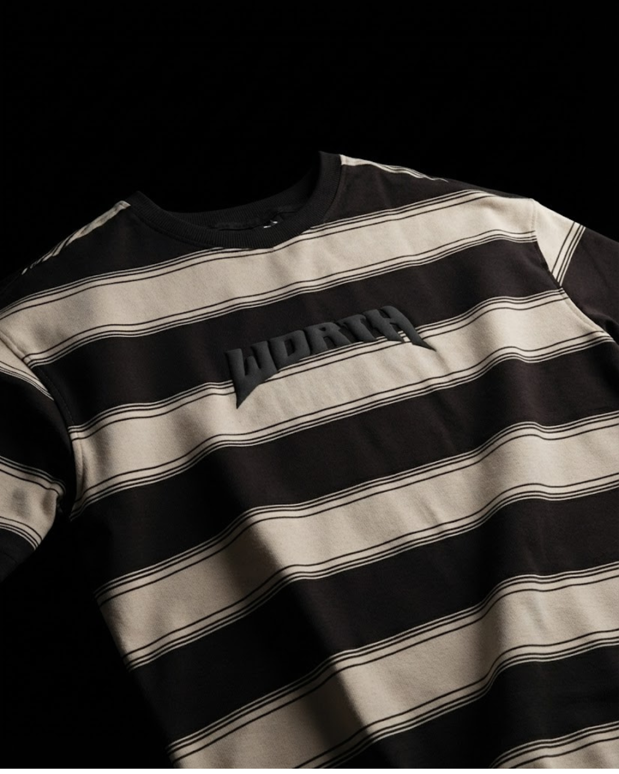 Black & Beige Stripe Oversized T-Shirt