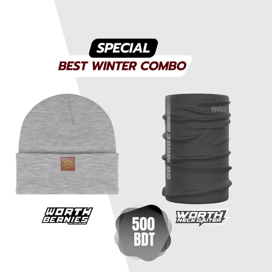 Grey Melange Beanie Combo