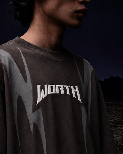 Thunder Claw Grey Oversized Graphic T-Shirt