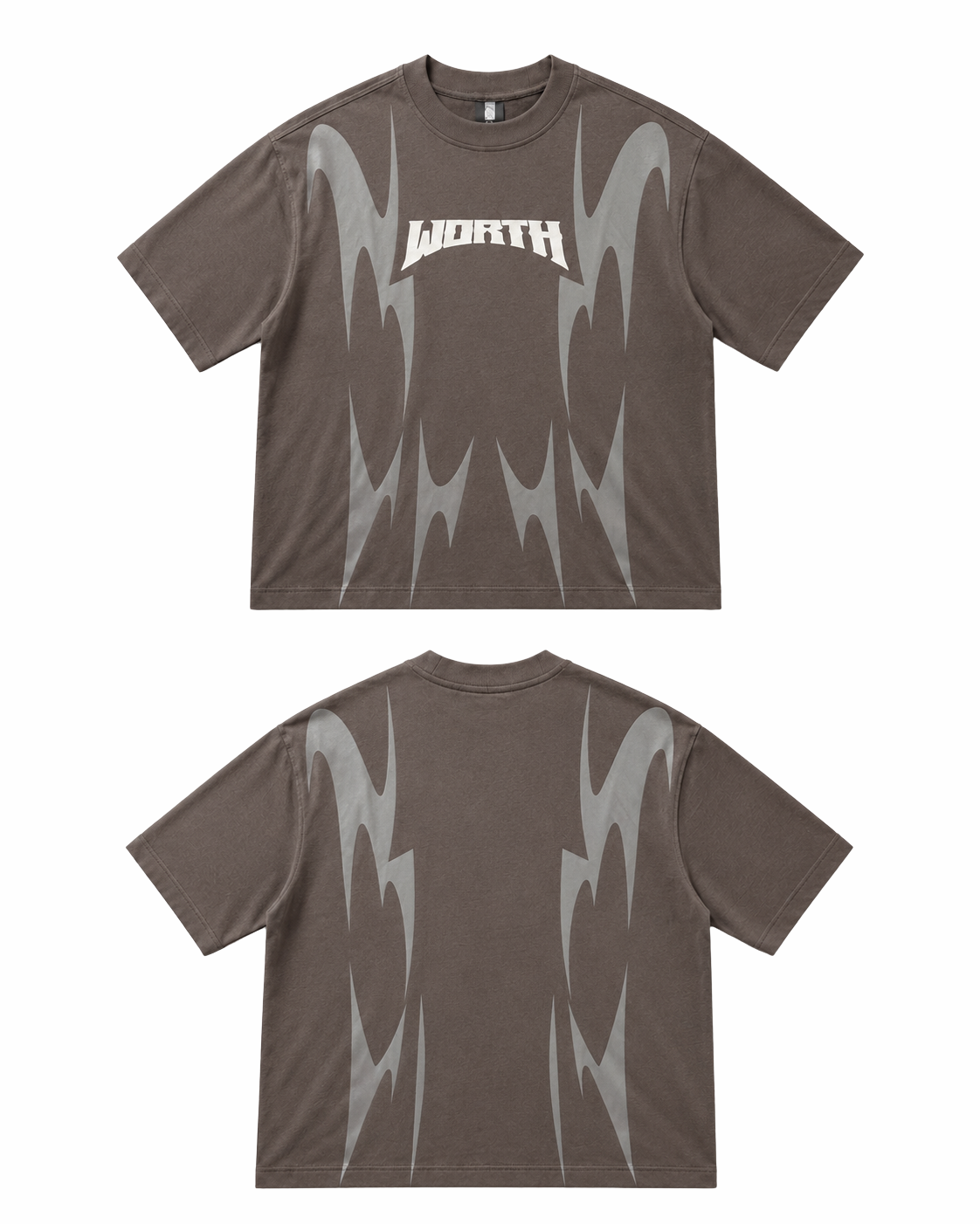 Thunder Claw Grey Oversized Graphic T-Shirt