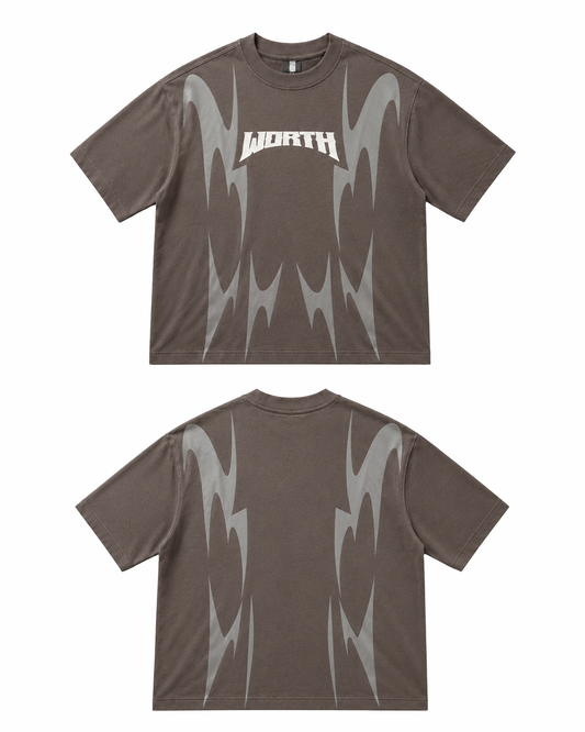 Thunder Claw Grey Oversized Graphic T-Shirt