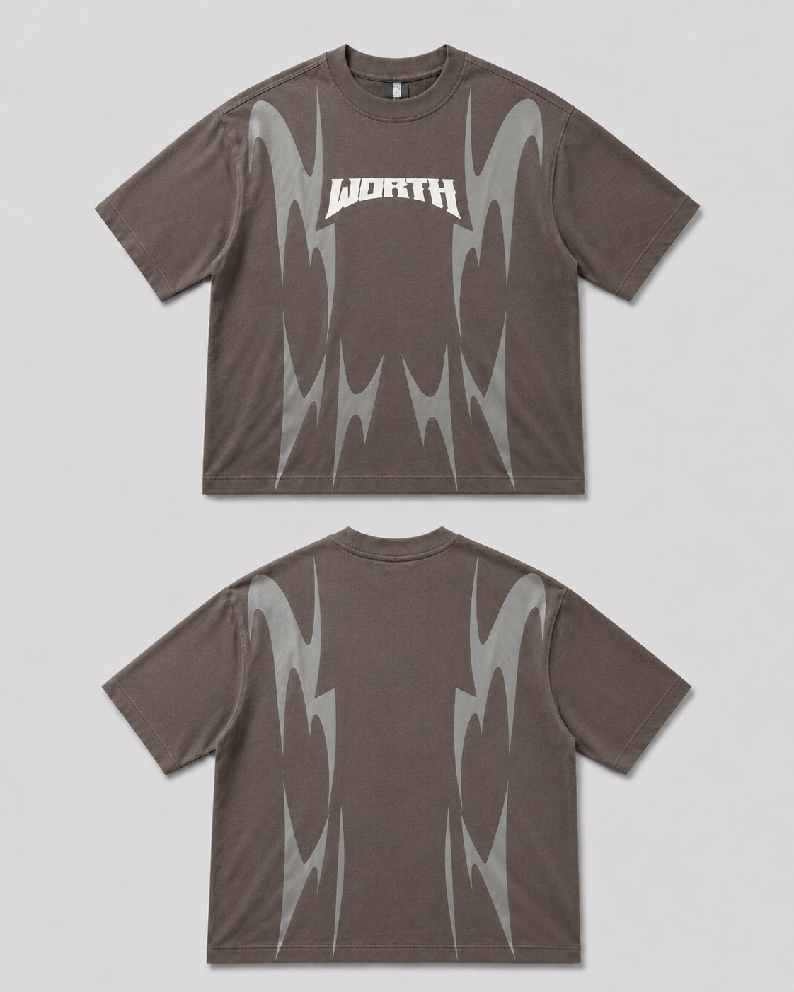 Thunder Claw Grey Oversized Graphic T-Shirt