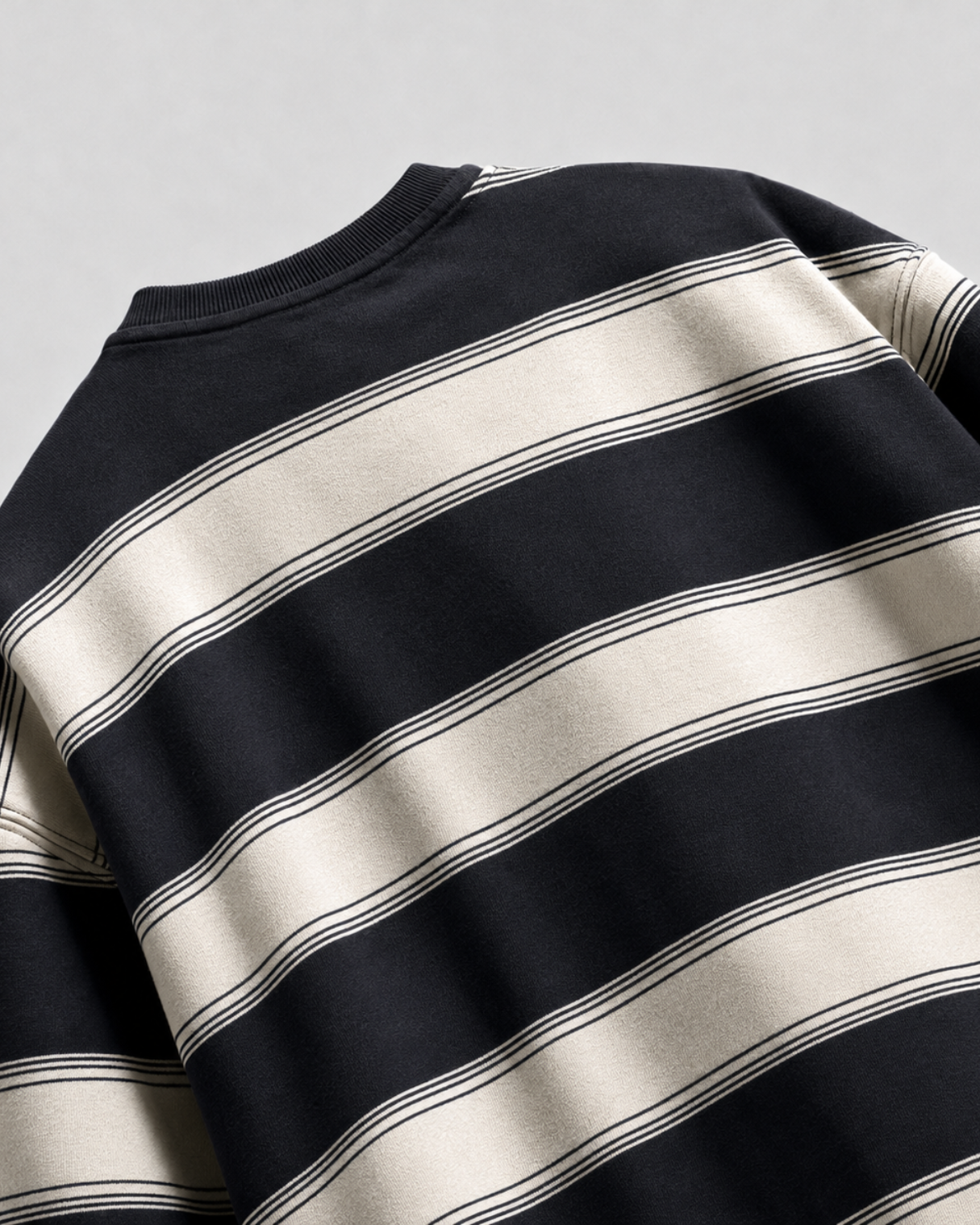 Black & Beige Stripe Oversized T-Shirt