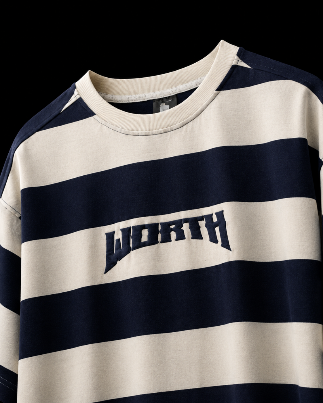 Royal Blue Stripe Oversized Graphic T-Shirt