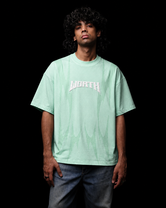 Thunder Claw Sea Foam Green  Oversized Graphic T-Shirt