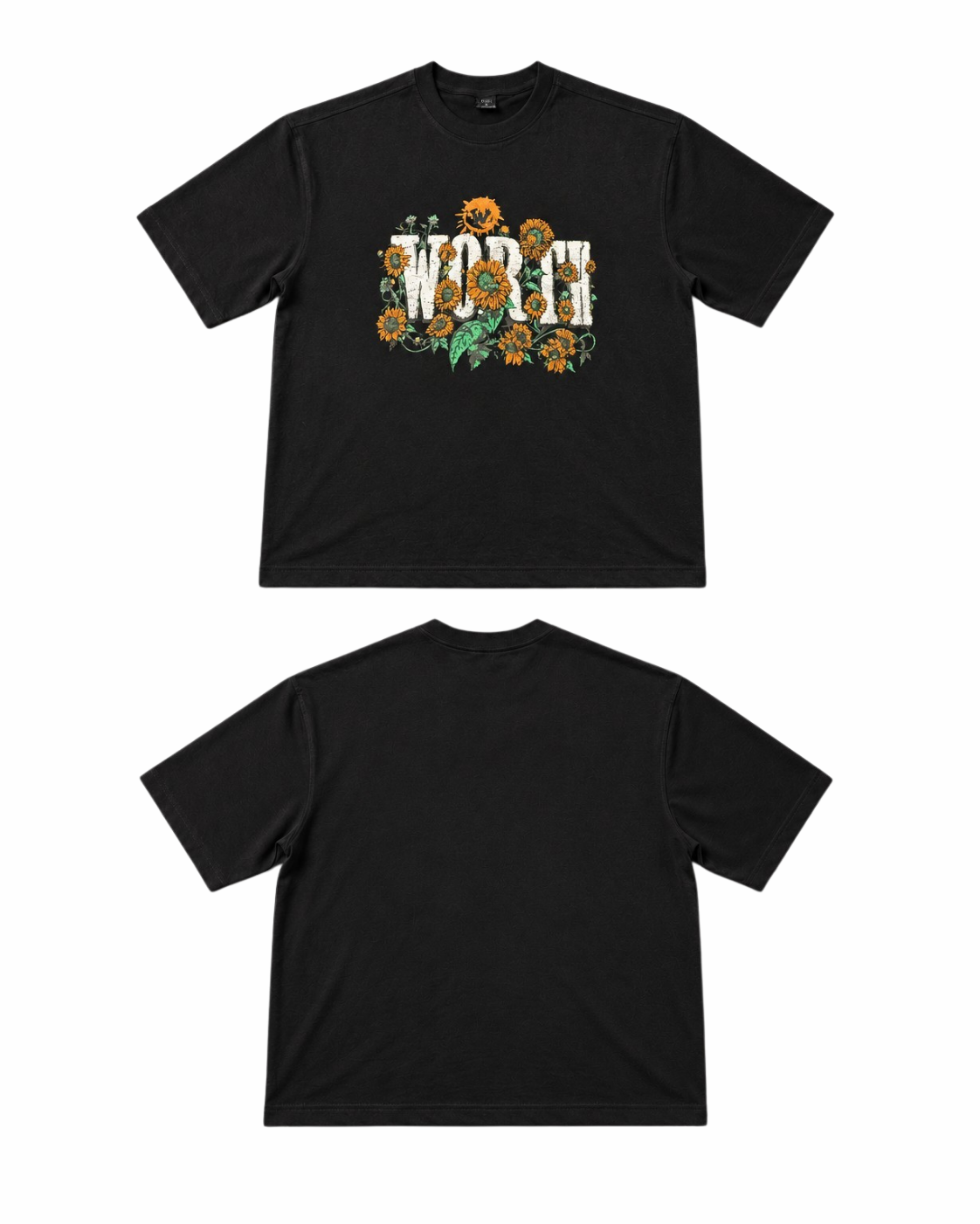 Sunflower Black Oversized Graphic T-Shirt