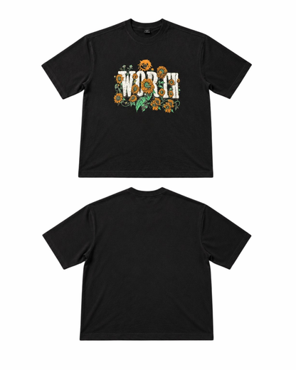 Sunflower Black Oversized Graphic T-Shirt