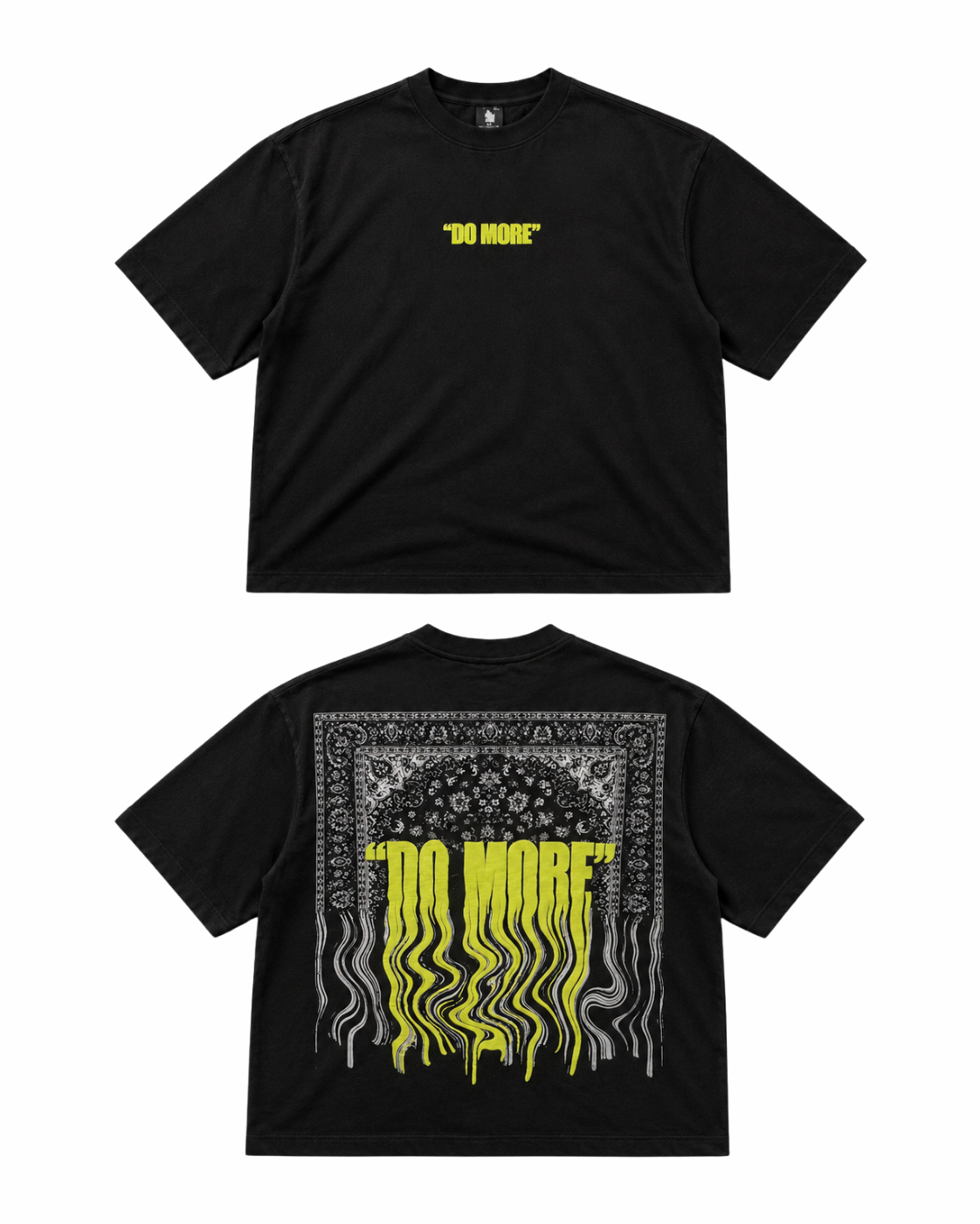 Rugged Dreams Black Oversized Graphic T-Shirt