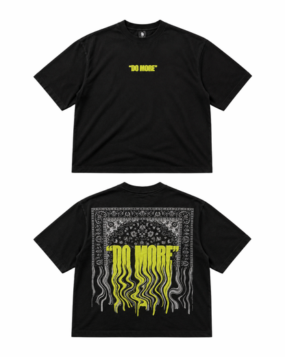 Rugged Dreams Black Oversized Graphic T-Shirt