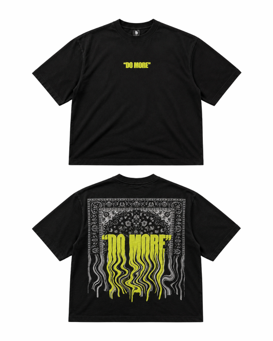 Rugged Dreams Black Oversized Graphic T-Shirt