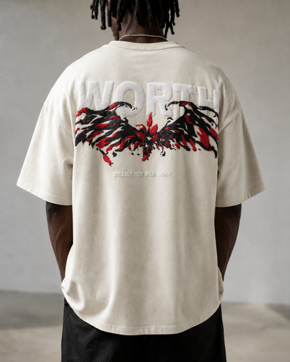 WORTH WORLDWIDE Broken Wings Summer Oversized drop shoulder oversized t-shirt for premium streetwear