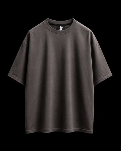 WORTH WORLDWIDE Dark Grey Solid drop shoulder oversized t-shirt for premium streetwear