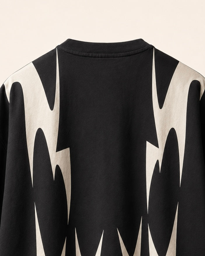 Thunder Claw black Oversized Graphic T-Shirt