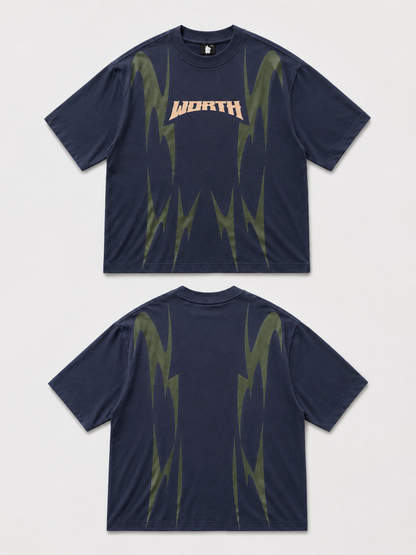 Thunder Claw Royal Blue  Oversized Graphic T-Shirt