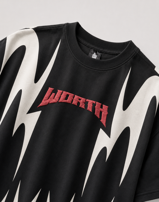 Thunder Claw black Oversized Graphic T-Shirt