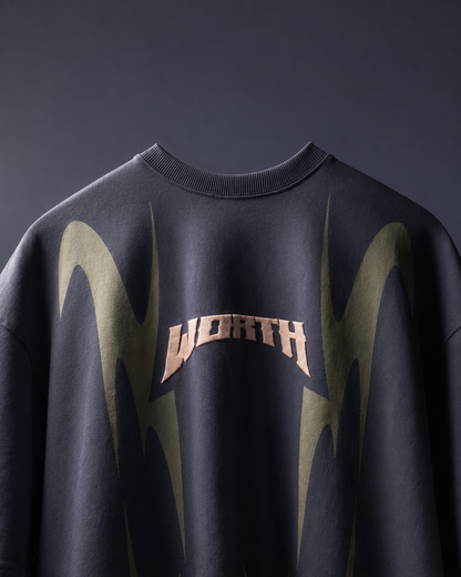 Thunder Claw Royal Blue  Oversized Graphic T-Shirt
