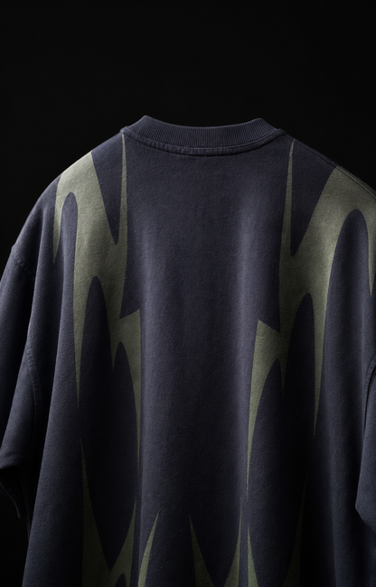 Thunder Claw Royal Blue  Oversized Graphic T-Shirt