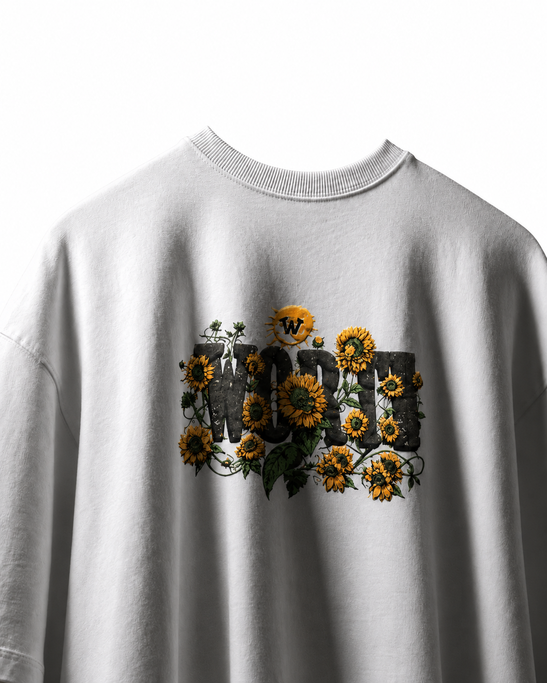 Sunflower White Oversized Graphic T-Shirt