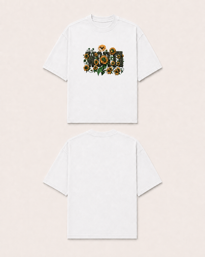 Sunflower White Oversized Graphic T-Shirt