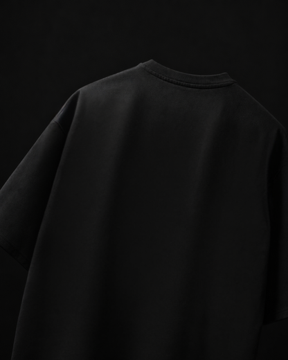 WORTH WORLDWIDE Jet Black Solid drop shoulder oversized t-shirt for premium streetwear
