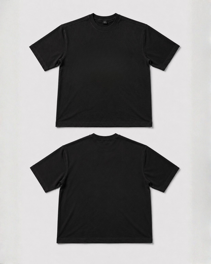 WORTH WORLDWIDE Jet Black Solid drop shoulder oversized t-shirt for premium streetwear