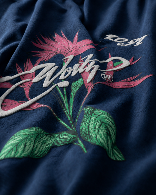WORTH WORLDWIDE Lotus 1037 Blue drop shoulder oversized t-shirt for premium streetwear
