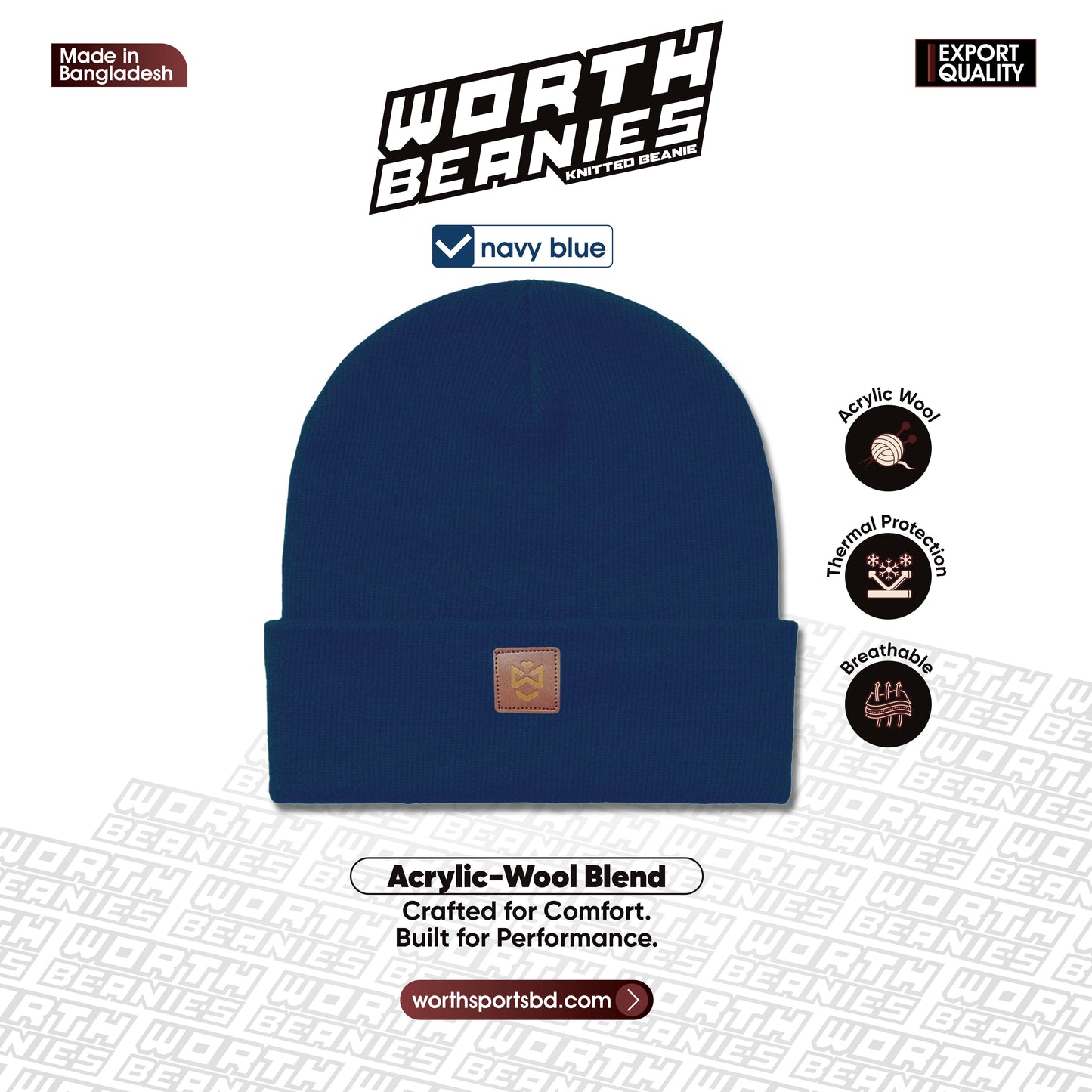 WORTH Beanies  Navy Blue