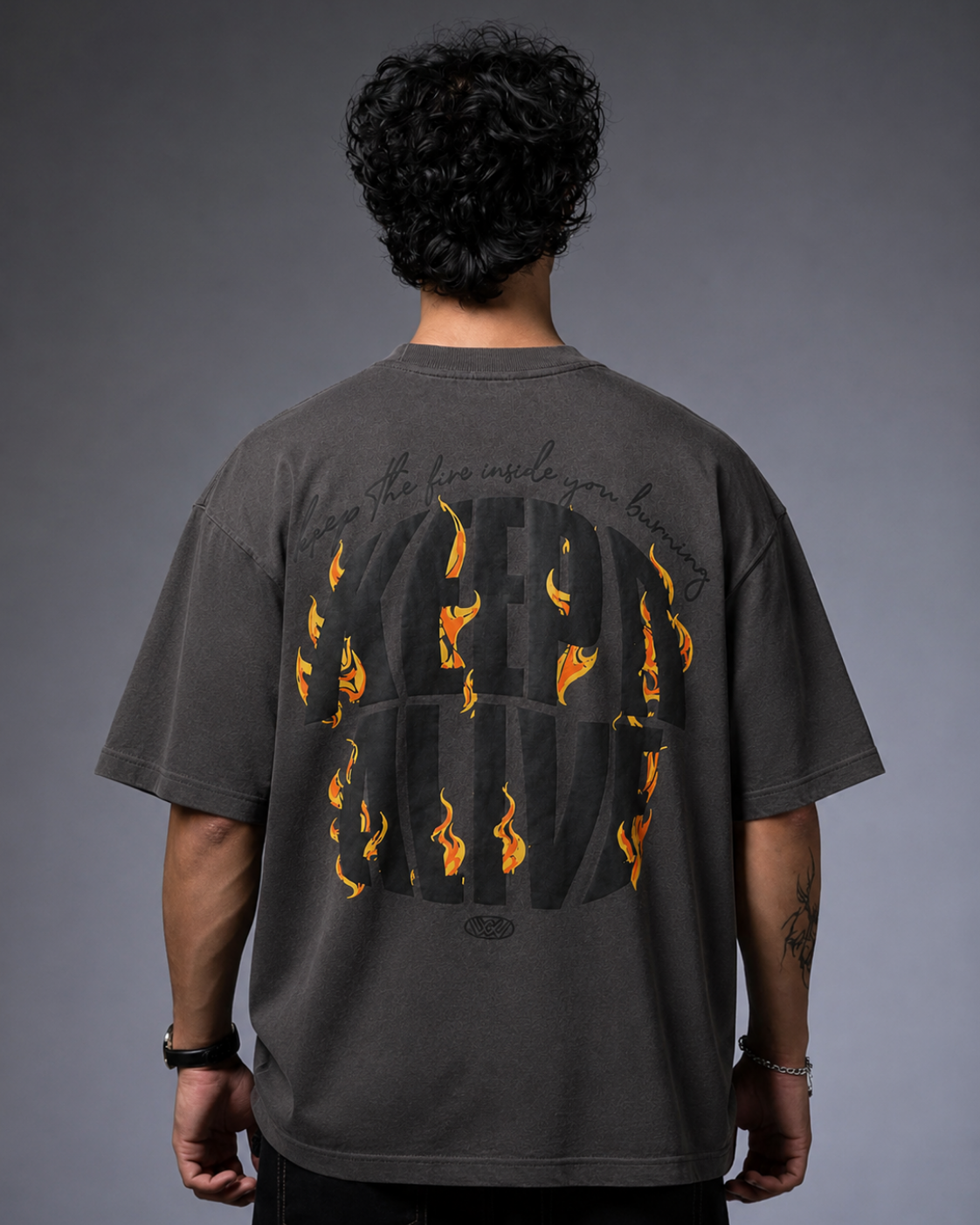 WORTH WORLDWIDE Reborn Dark Grey drop shoulder oversized t-shirt for premium streetwear