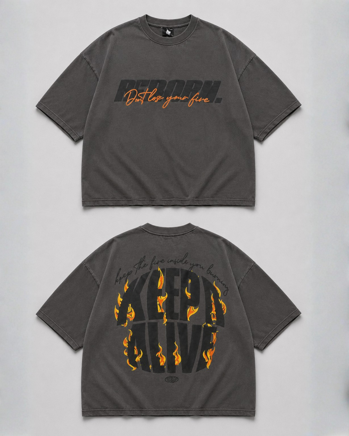 WORTH WORLDWIDE Reborn Dark Grey drop shoulder oversized t-shirt for premium streetwear
