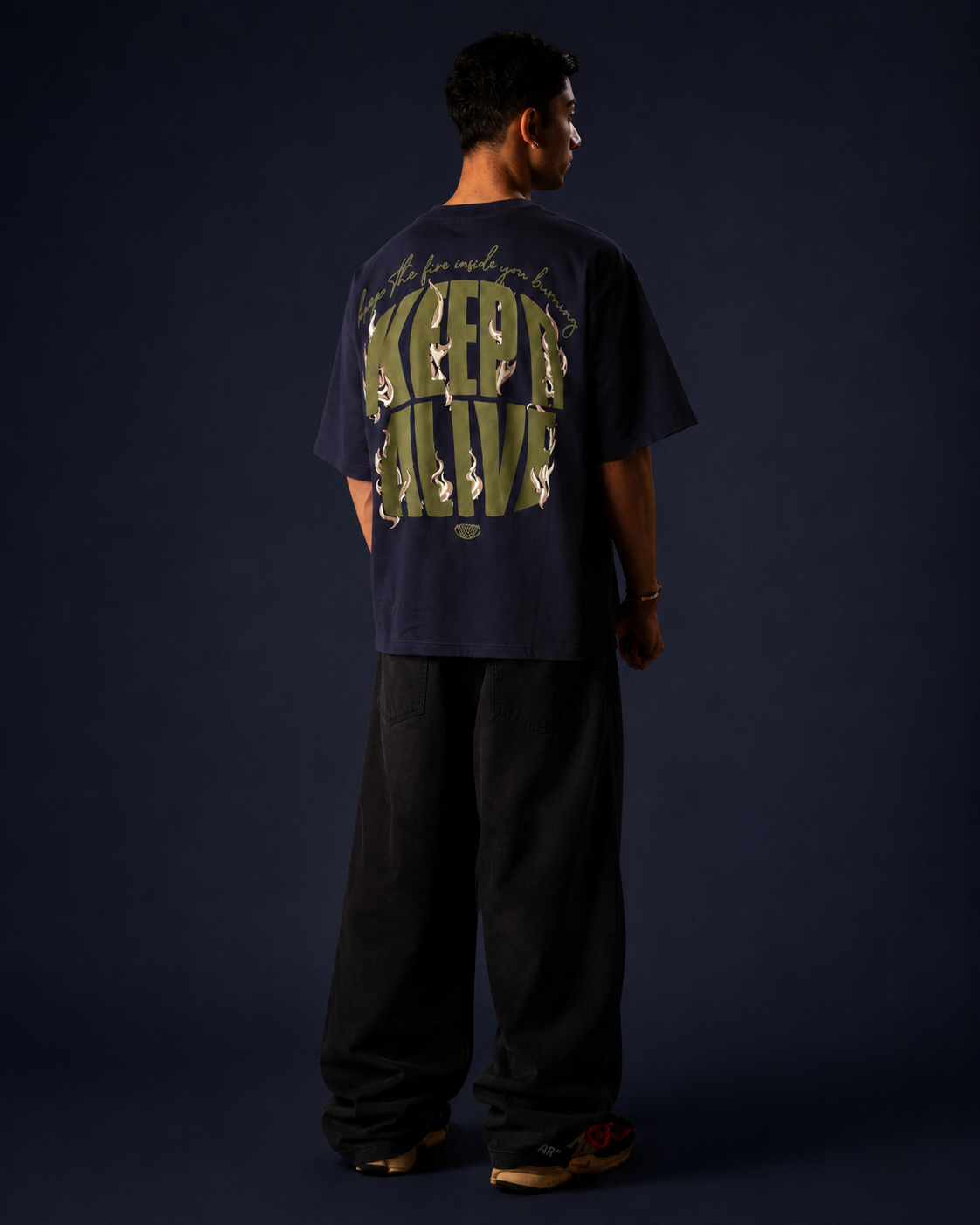 WORTH WORLDWIDE Reborn Dark Navy drop shoulder oversized t-shirt for premium streetwear