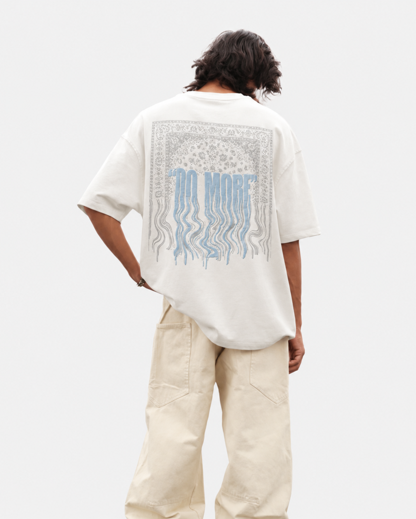 WORTH WORLDWIDE Rugged Dreams White drop shoulder oversized t-shirt for premium streetwear