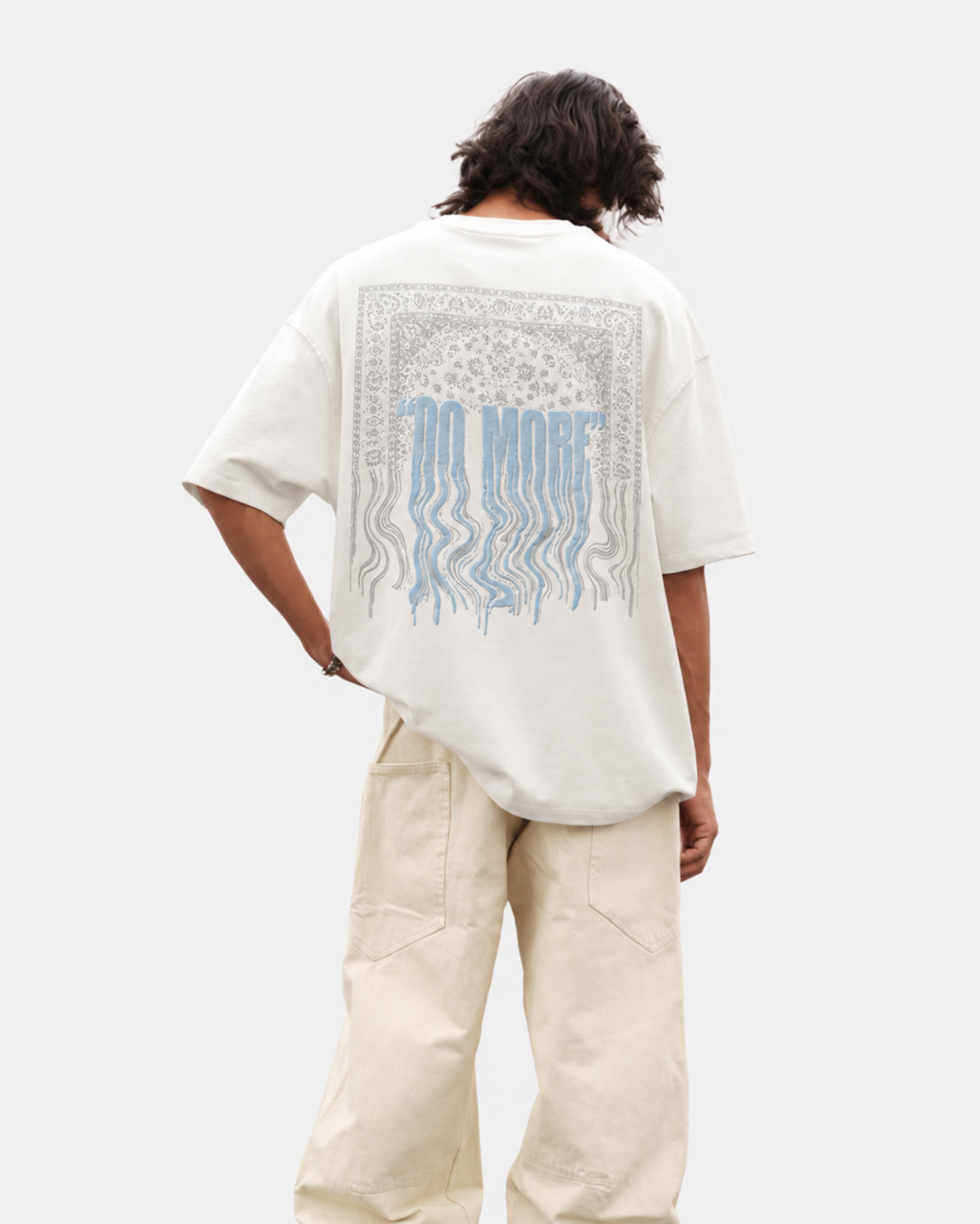 WORTH WORLDWIDE Rugged Dreams White drop shoulder oversized t-shirt for premium streetwear