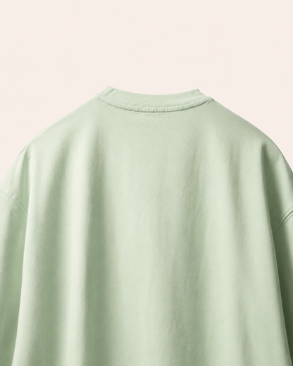 WORTH WORLDWIDE Sea Foam Green Solid drop shoulder oversized t-shirt for premium streetwear