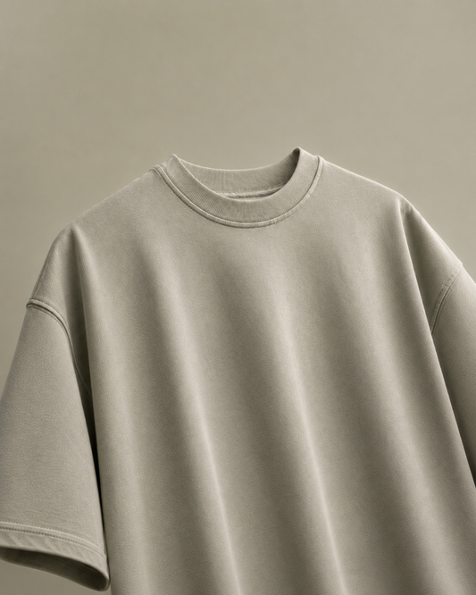 WORTH WORLDWIDE Stone Beige drop shoulder oversized t-shirt for premium streetwear