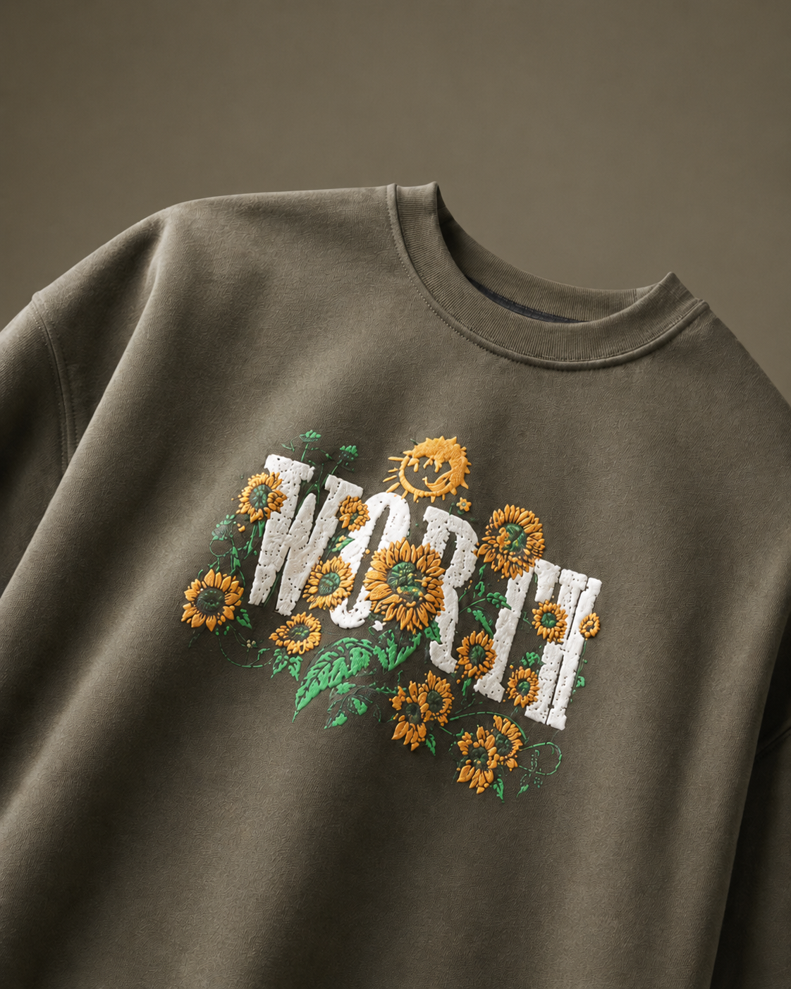 WORTH WORLDWIDE Sunflower Olive drop shoulder oversized t-shirt for premium streetwear