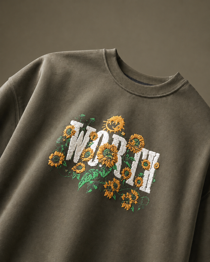 WORTH WORLDWIDE Sunflower Olive drop shoulder oversized t-shirt for premium streetwear