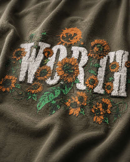 WORTH WORLDWIDE Sunflower Olive drop shoulder oversized t-shirt for premium streetwear