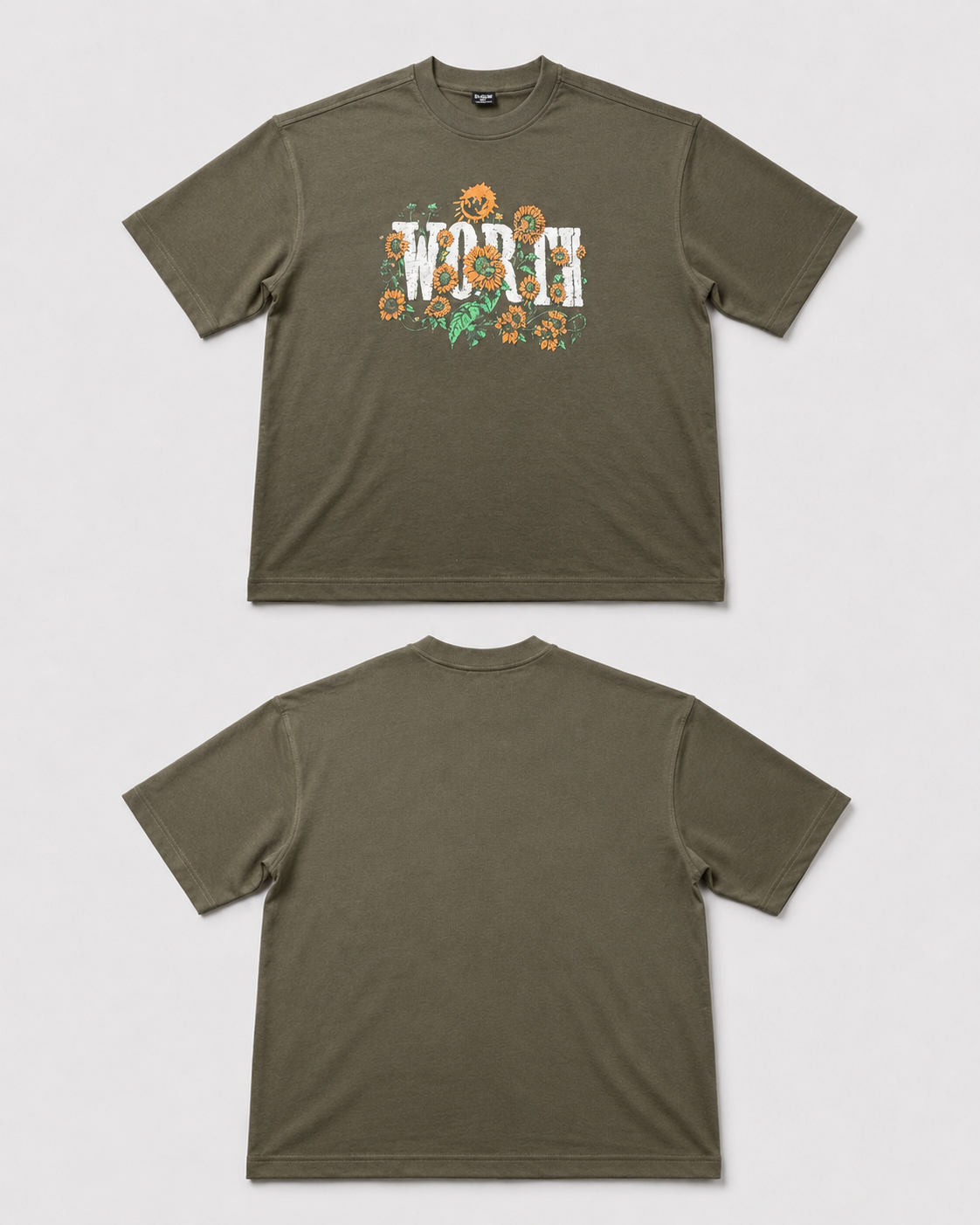 WORTH WORLDWIDE Sunflower Olive drop shoulder oversized t-shirt for premium streetwear