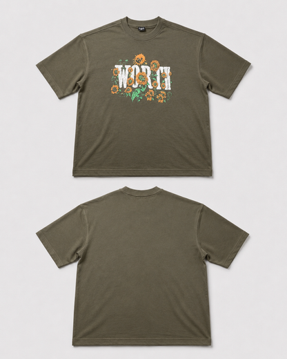 WORTH WORLDWIDE Sunflower Olive drop shoulder oversized t-shirt for premium streetwear
