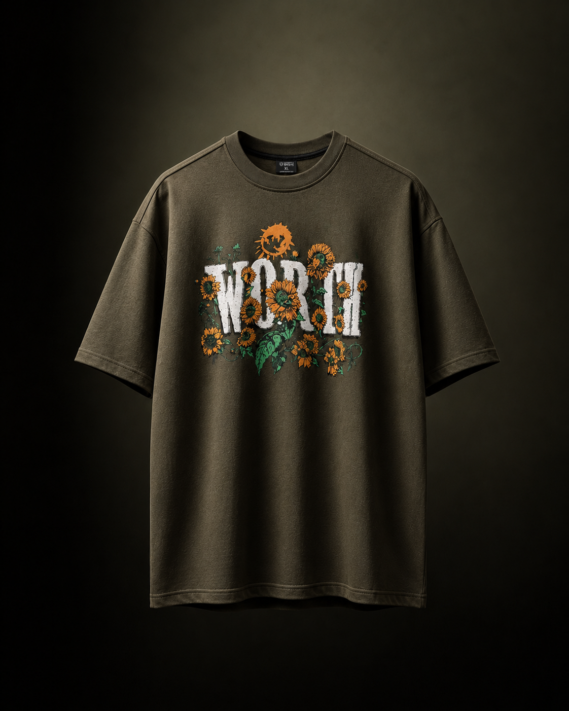 WORTH WORLDWIDE Sunflower Olive drop shoulder oversized t-shirt for premium streetwear