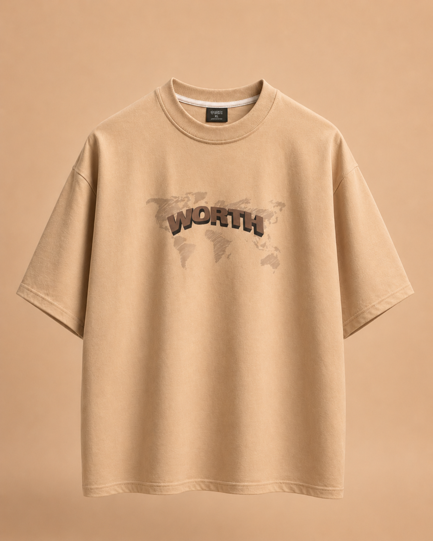 WORTH WORLDWIDE World Wide Khaki drop shoulder oversized t-shirt for premium streetwear